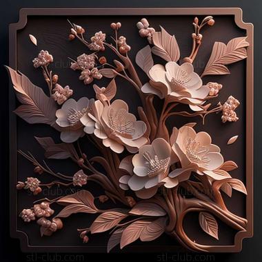 3D model cherry blossoms (STL)